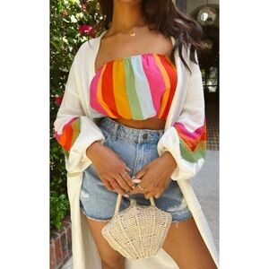 Show Me Your Mumu Striped Teeny Tube Top Colorful Size XL